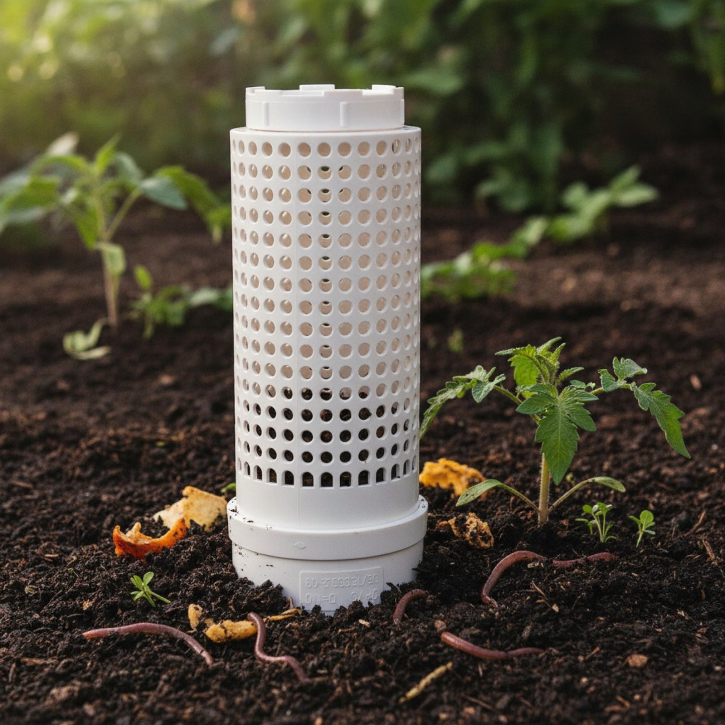 Composteur de Vers Enterré en Plastique - Recyclage Déchets Alimentaires Cuisine & Jardin