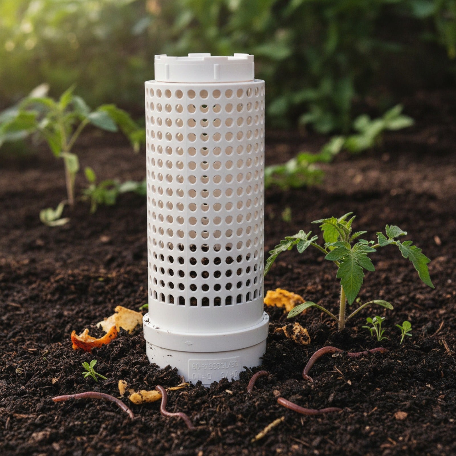 Composteur de Vers Enterré en Plastique - Recyclage Déchets Alimentaires Cuisine & Jardin