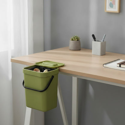 Poubelle Murale 2-en-1 Suspendue pour Cuisine et Bureau - Plastique Polyvalent