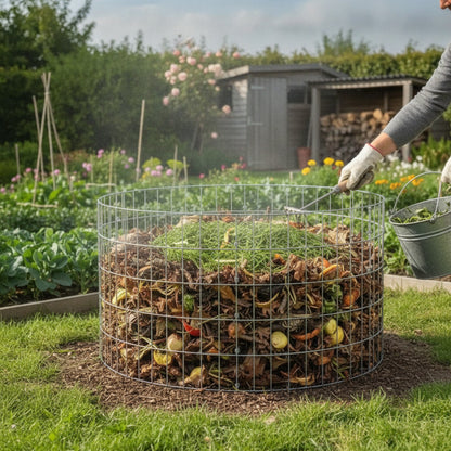 Composteur de Jardin en Acier Galvanisé 100x50 cm - Résistant et Aéré