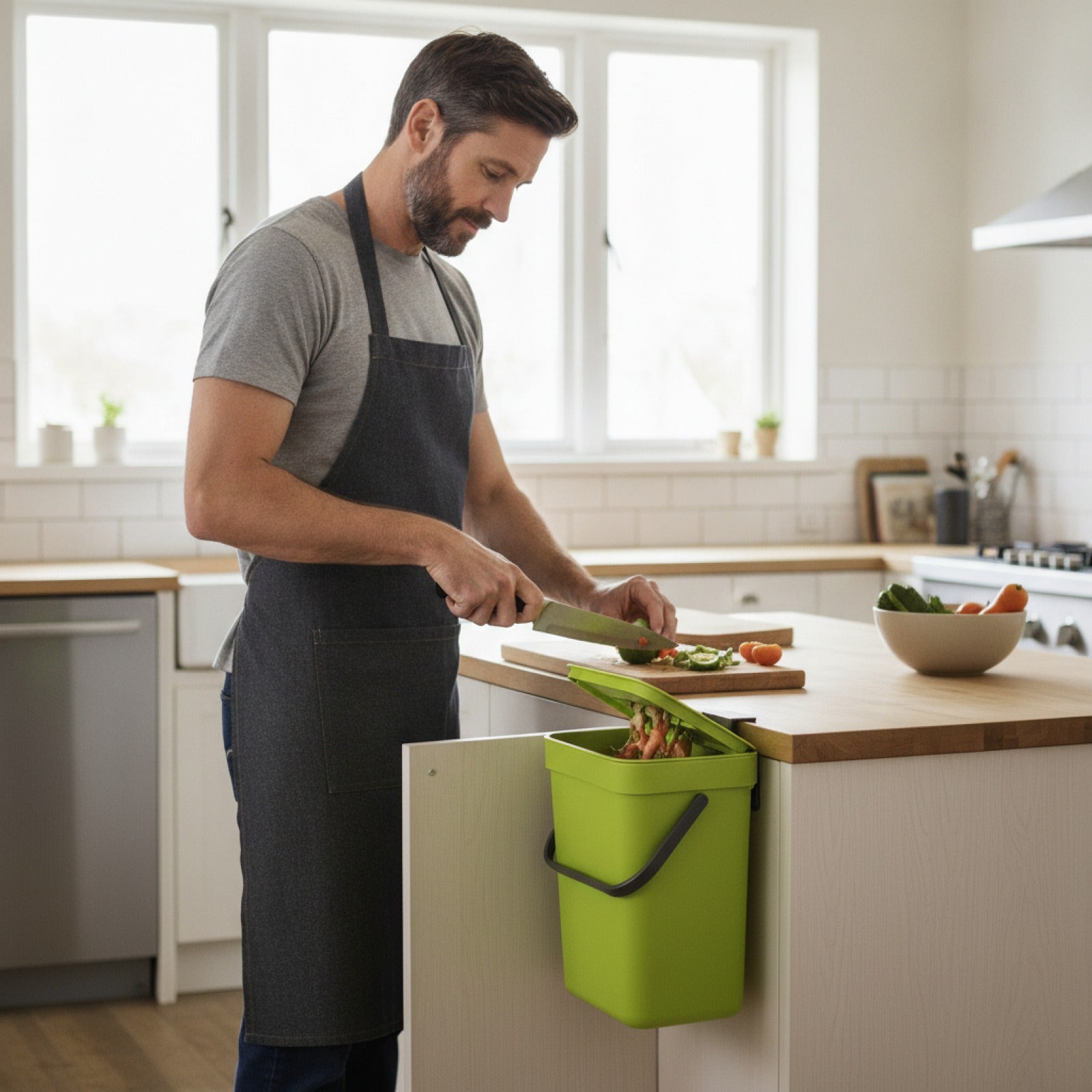 Poubelle de Cuisine Suspendue Écologique avec Couvercle - 3L ou 5L