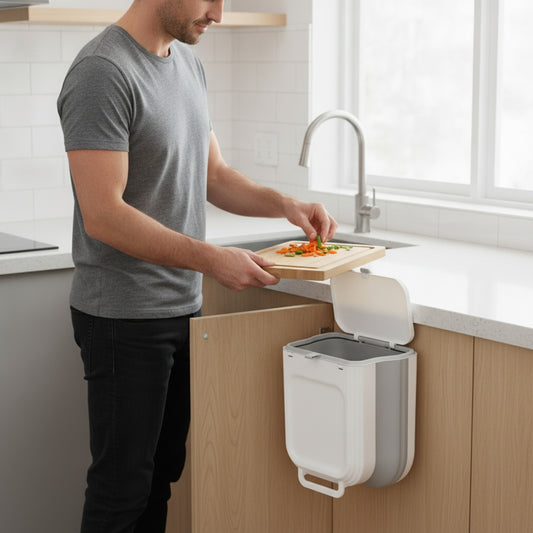 Poubelle de Cuisine Suspendue et Pliable - Gain de Place et Hygiène