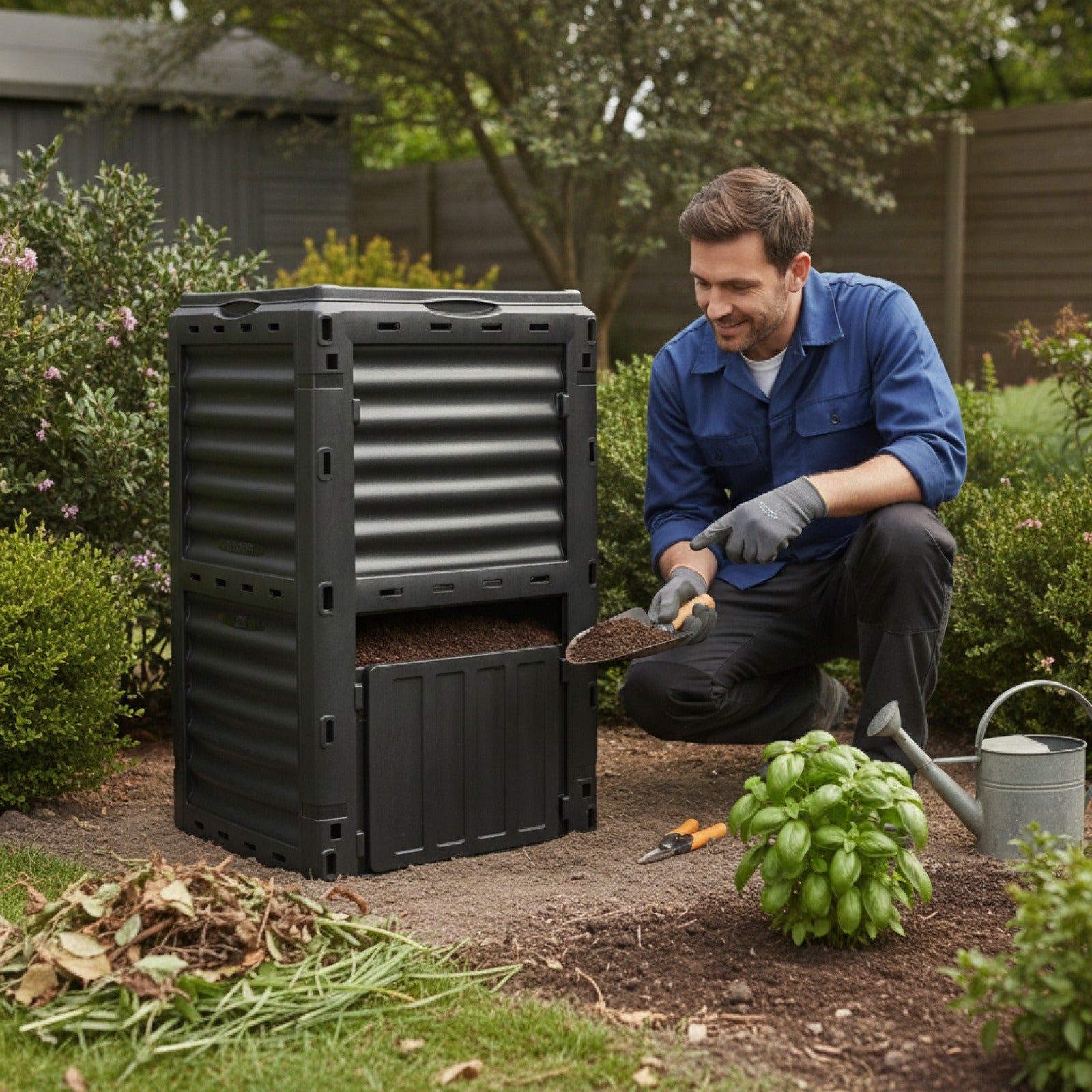 Composteur de Jardin Extérieur 300L : Bac Écologique pour Déchets Organiques