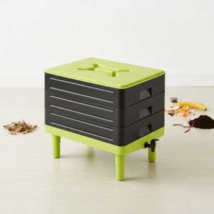 Composteur de Jardin Noir - Bac à Compost Domestique pour Déchets Organiques