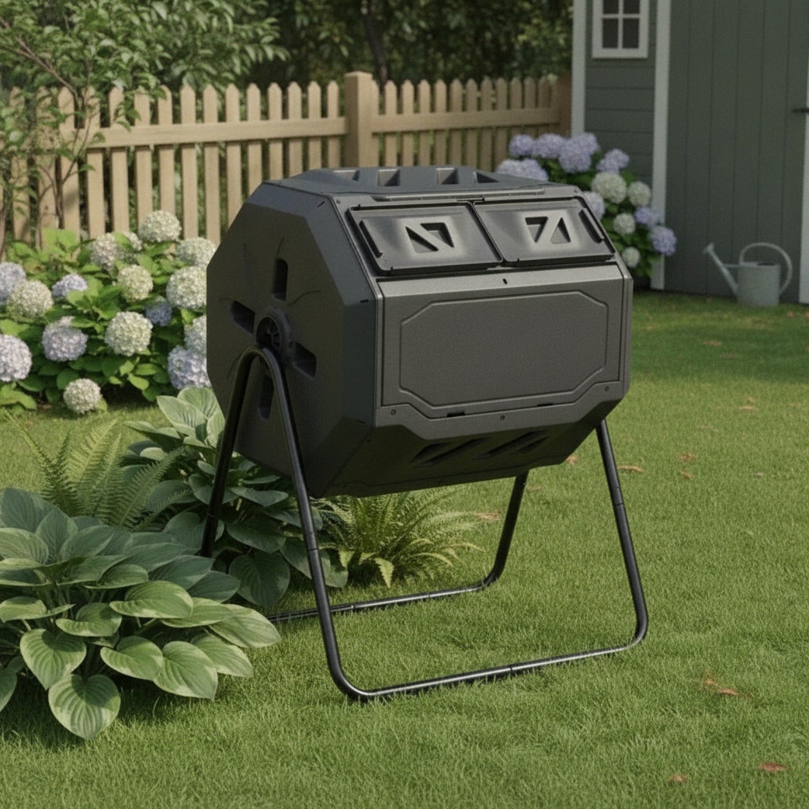Composteur de Jardin Rotatif 160L Noir - Fabrication Française