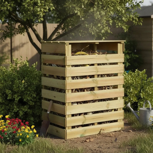 Composteur en Bois Imprégné 80x50x100 cm - Recyclage Jardin Durable