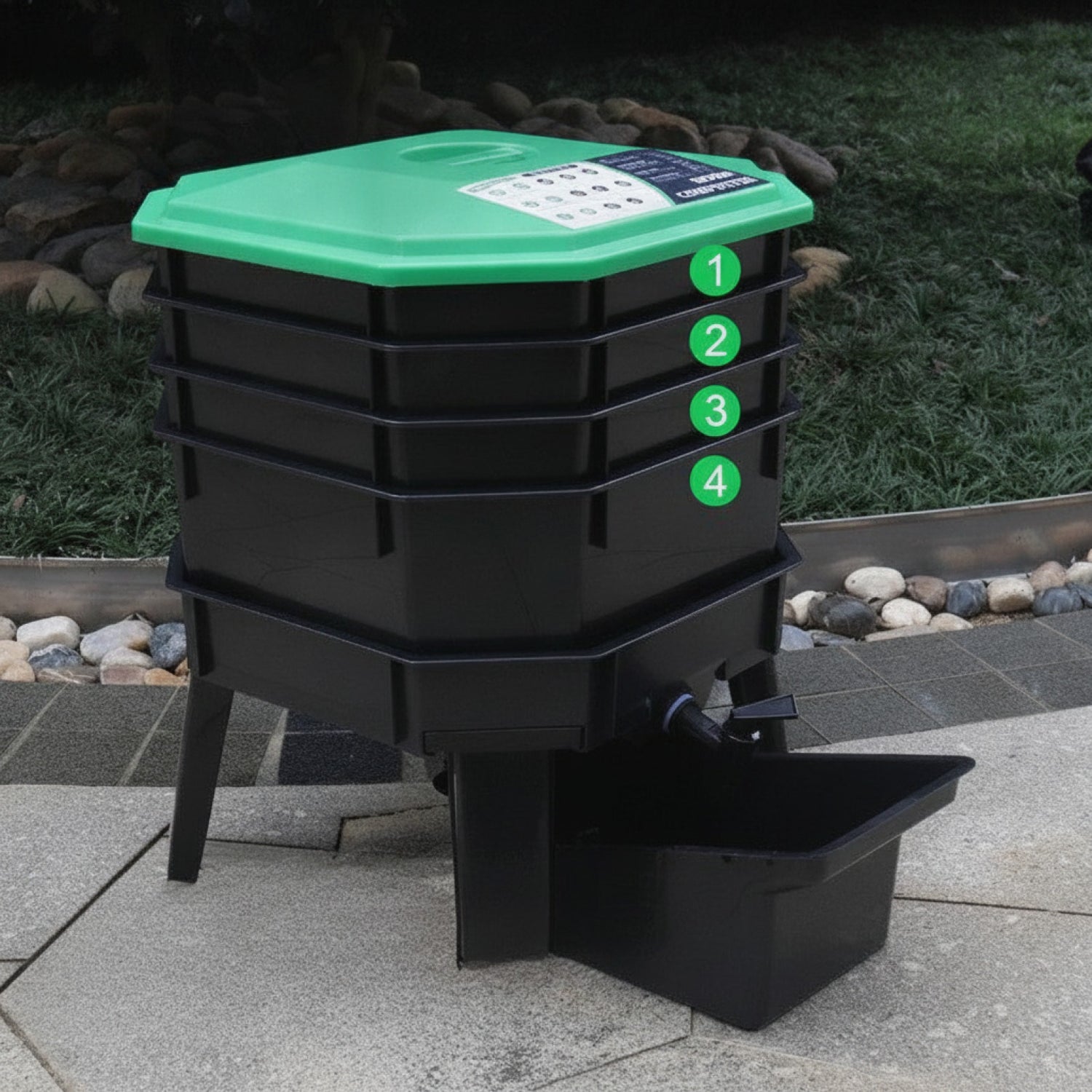 Composteur de Jardin en Plastique pour Déchets Alimentaires - Fermentation Organique