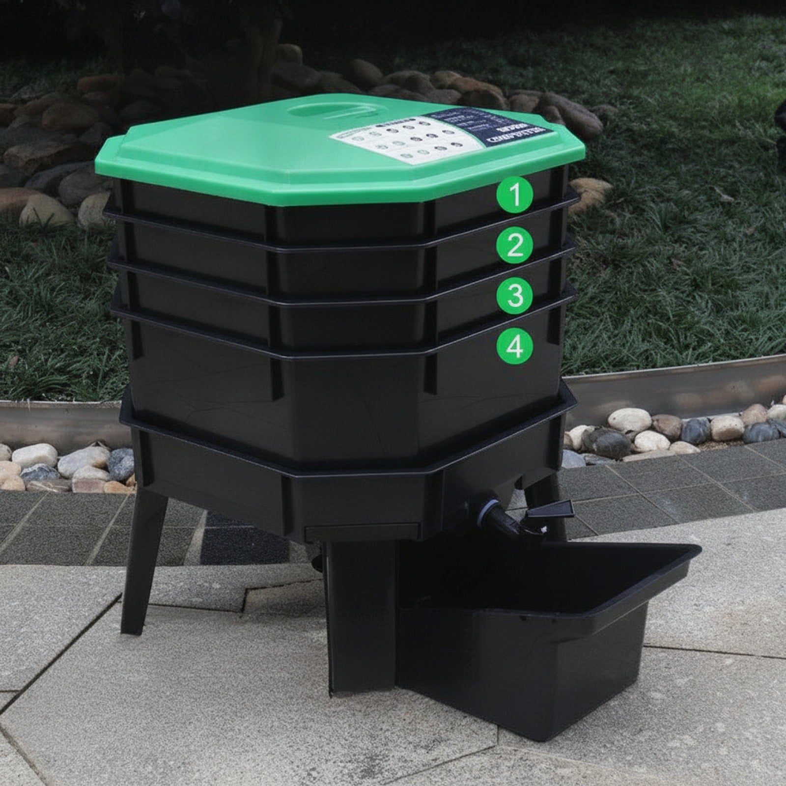 Composteur de Jardin en Plastique pour Déchets Alimentaires - Fermentation Organique