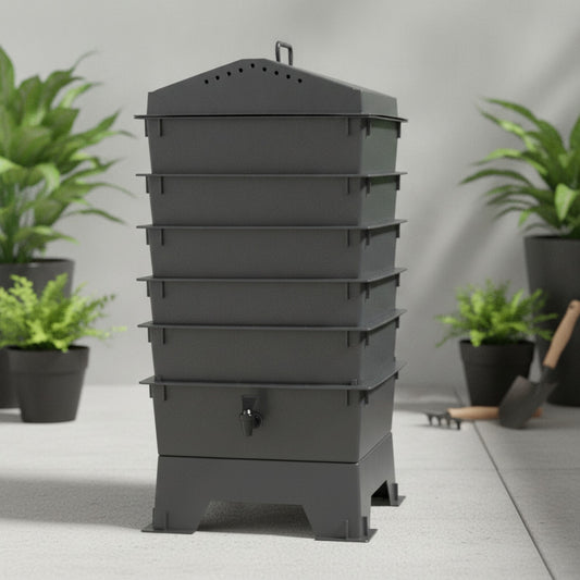 Composteur de Vers Domestique à 5 Niveaux - Fabrication d'Engrais Organique Maison