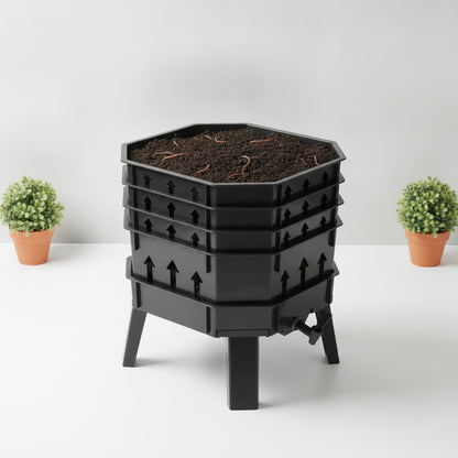 Composteur de jardin à grande capacité pour lombricompostage et déchets alimentaires