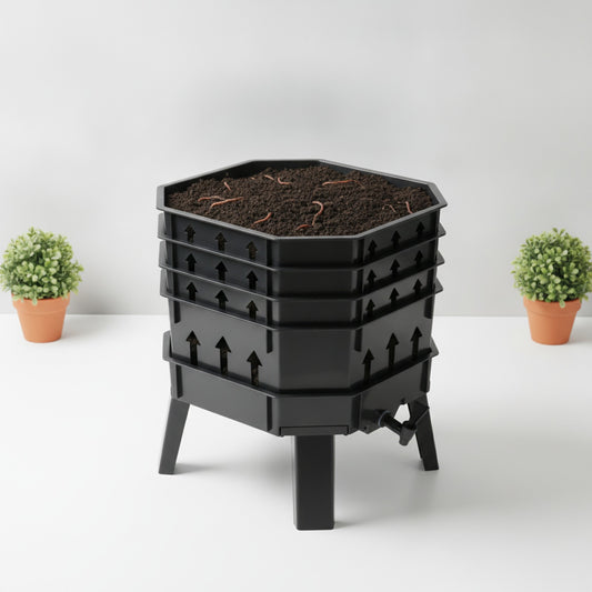 Composteur de jardin à grande capacité pour lombricompostage et déchets alimentaires