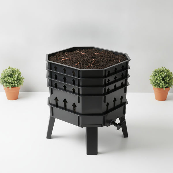 Composteur de jardin à grande capacité pour lombricompostage et déchets alimentaires