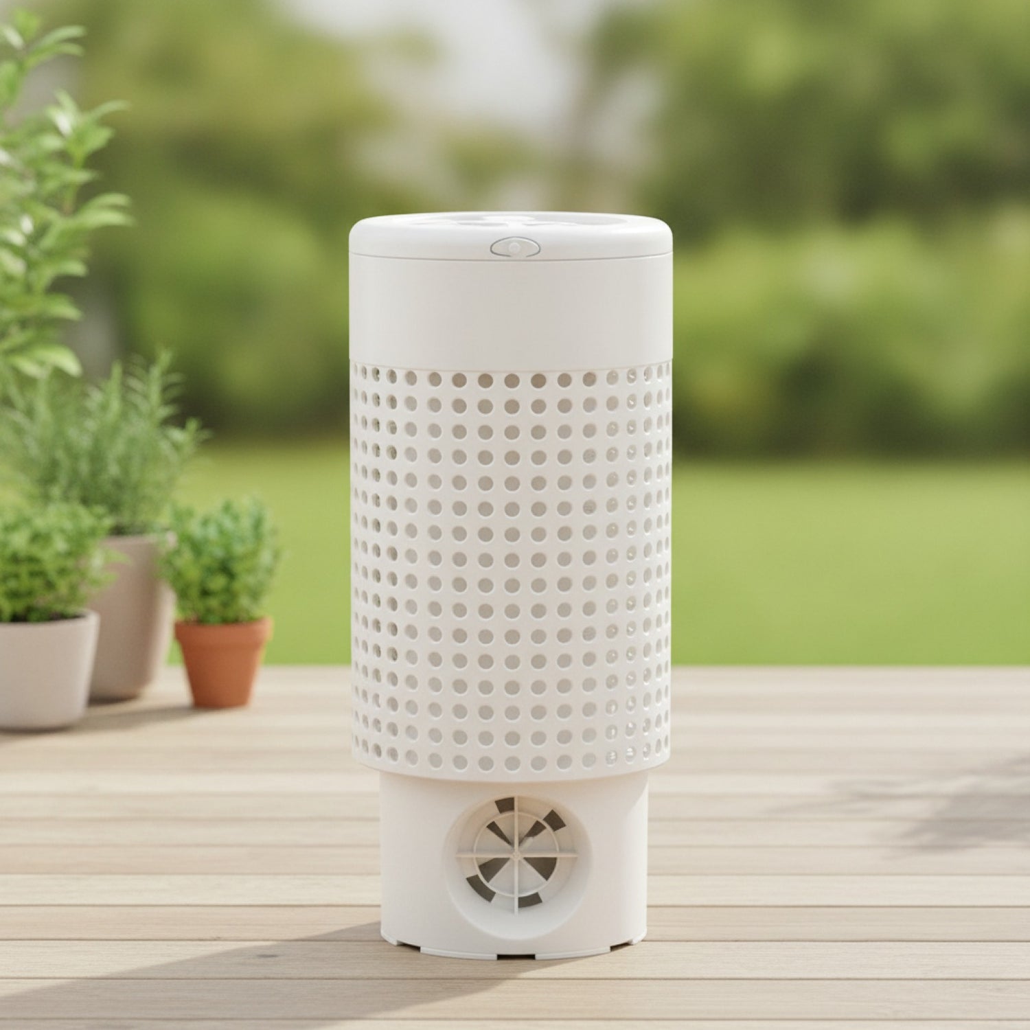 Composteur de jardin blanc en plastique avec couvercle - Idéal pour lombricompostage