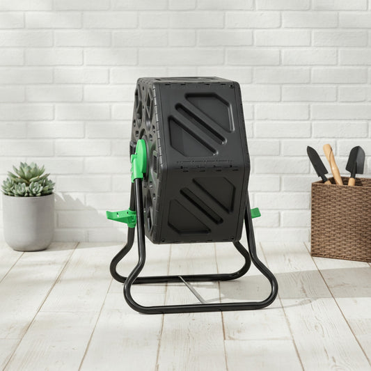 Composteur Rotatif Outsunny 65L Double Chambre - Vert & Noir