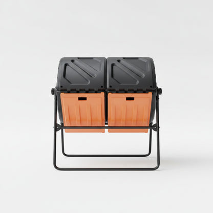 Composteur de Jardin Rotatif 140L Double Chambre - Bac à Compost Efficace et Pratique